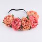 CXADDITIONS Fabric Peony Wildflower Headband Headwrap Elegant Flower Crown Romantic Bridesmaid Flora