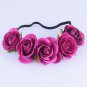 CXADDITIONS Fabric Peony Wildflower Headband Headwrap Elegant Flower Crown Romantic Bridesmaid Flora