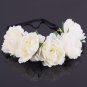 CXADDITIONS Fabric Peony Wildflower Headband Headwrap Elegant Flower Crown Romantic Bridesmaid Flora