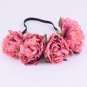 CXADDITIONS Fabric Peony Wildflower Headband Headwrap Elegant Flower Crown Romantic Bridesmaid Flora