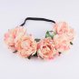 CXADDITIONS Fabric Peony Wildflower Headband Headwrap Elegant Flower Crown Romantic Bridesmaid Flora