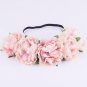 CXADDITIONS Fabric Peony Wildflower Headband Headwrap Elegant Flower Crown Romantic Bridesmaid Flora