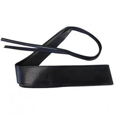 Womens Soft Leather Wide Self Tie Wrap Around Obi Waist Band Boho Dress Belt Ladies  Clothing Access