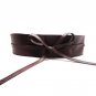 Womens Soft Leather Wide Self Tie Wrap Around Obi Waist Band Boho Dress Belt Ladies  Clothing Access