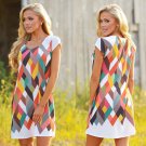 Boho Sexy Women Short Sleeve O-Neck Party Summer Beach Short Mini Dress Sundress Plus Size Women Bea