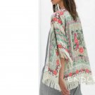 New Women Summer Fashion Shirt Boho Floral Kimono Cardigan Tassels Beach Cover Up Casual Shirt