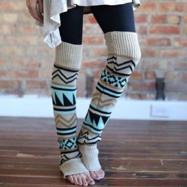 Newly Design Women\'s Boho Style Long Warm Leg Warmers Boot Leg Covers Winter Leg Warmers