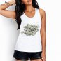 CDJLFH 2017 Newest Women White Tank Tops Cute Cats Theme Print Sleeveless Round Neck Tank Women Tops