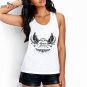 CDJLFH 2017 Newest Women White Tank Tops Cute Cats Theme Print Sleeveless Round Neck Tank Women Tops