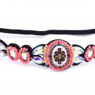 Metting Joura Vintage Bohemian Ethnic Tribal Flower Print Stone Handmade Elastic Headband Hair Band 