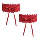 Top Sell Pattern Weaving Belt For Women Bowknot Faux Leather Lace Wide Belt Self Tie Cinch Waist Ban
