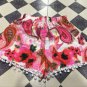 2017 Summer Floral Pom Pom Ball Shorts Women Beach Tassel Bohemian National Wind Print Loose Women\'