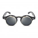 Vintage Steampunk Goggles Clip on Sunglasses Retro Flip Up Eyeglasses Gothic Eyewear UV400 Punk Glas