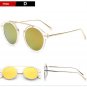 Vintage Gothic Round Sunglasses Men Steampunk Carving Alloy Metal Frame Coating Mirrored Glasses Ret