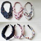 Women Headband Bohemian Style Elastic Headbands Cross Floral Print Turban Girls Hairbands Striped He