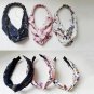 Women Headband Bohemian Style Elastic Headbands Cross Floral Print Turban Girls Hairbands Striped He