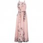ETOSELL Summer Women Long Dress O Neck Floral Print Chiffon Maxi Dress Elegant Casual Boho Party Dre