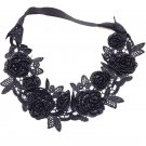 women girls bohemian vintage beads braided lace rose flower headband hair accessories head bands
