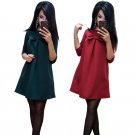 2017 Autumn New Arrival Women Sexy Black Crochet Lace Long Sleeve Loose Shift Dress Female Patchwork