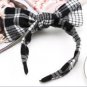 Metting Joura Bohemian Vintage Woolen Plaid Print Knotted Bow Headband Hairband Hair Accessories