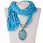 2017 Bohemian Statement Scarf Necklace Vintage Tassels Silk Scarf Necklaces Women Collier Femme Scar