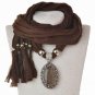 2017 Bohemian Statement Scarf Necklace Vintage Tassels Silk Scarf Necklaces Women Collier Femme Scar