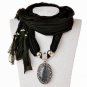 2017 Bohemian Statement Scarf Necklace Vintage Tassels Silk Scarf Necklaces Women Collier Femme Scar