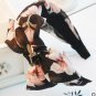 Metting Joura Bohemian Vintage Black Blue Chiffon Flower Big Double Bow Wide Headband Hairband Hair