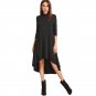 Womens Dresses New Arrival Autumn Full Sleeve Dresses Black Cowl Neck Long Sleeve High Low Swing T-s