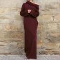 Autumn Winter Women Party Dresses Sexy Vintage Casual Long Sleeve Pockets Hooded Long Maxi Dress Plu