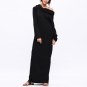 Autumn Winter Women Party Dresses Sexy Vintage Casual Long Sleeve Pockets Hooded Long Maxi Dress Plu