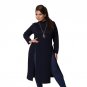 Winter Women Dress Plus Size Women Clothing Long Sleeve High Slit T shirt Dress Maxi Tops 6XL Simple