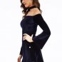 Plain Slash Neck One Size Bead Women\'s Day Dress