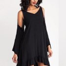 Black Loose Cold Shoulder Women\'s Sexy Dress