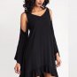 Black Loose Cold Shoulder Women\'s Sexy Dress