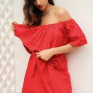 Ruffles off shoulder summer dress Women streetwear sleeveless short dress White sexy vestidos tube b