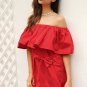 Ruffles off shoulder summer dress Women streetwear sleeveless short dress White sexy vestidos tube b