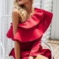 One shoulder ruffle bodycon dress Women elegant long sleeve autumn slim dress Female sexy party club