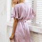 Ruffle strap satin white dress women vestidos 2017 Autumn short sleeve sexy dresses Party o neck chi