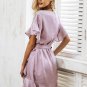 Ruffle strap satin white dress women vestidos 2017 Autumn short sleeve sexy dresses Party o neck chi