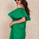 Ruffles slash neck women dress Summer style off shoulder sexy dresses vestidos White tube beach dres