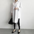 Spring New Long-sleeved Shirt Cotton Casual Split Blouse Loose Pluz Size Shirts