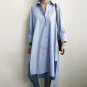 Spring New Long-sleeved Shirt Cotton Casual Split Blouse Loose Pluz Size Shirts