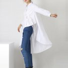 Ladies White Shirt Korean Personality Tempeentram Do Not Rule Long Shirt