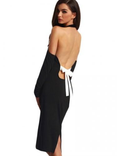 Knot Halter Backless Women\'s Sexy Dress