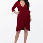 Plus Size V-Neck Mesh Spandex Sleeve Women\'s Day Dress