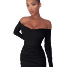 Plain off-Shoulder Women\'s Bodycon Dress