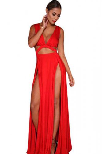 Red Jersey Craving Maxi Dress