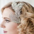 Women Tiara Crystal Feather Barrettes Bridal Hair Accessories Wedding Vintage Hair Jewelry
