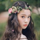 Bride flower wreath headdress ornaments Kids party floral garlands bride headdress flower hair band 